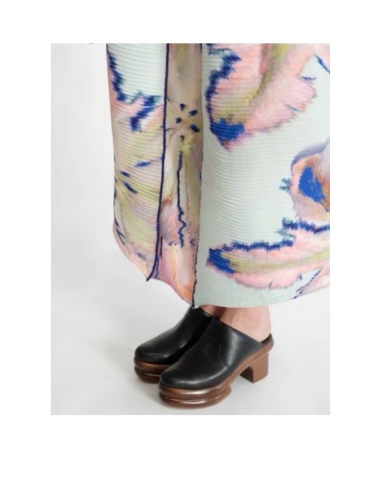 Beklina Sedia Clog Black Leather Double Chunky Platform Soft Uppers Lined Nib — image 3 of 8